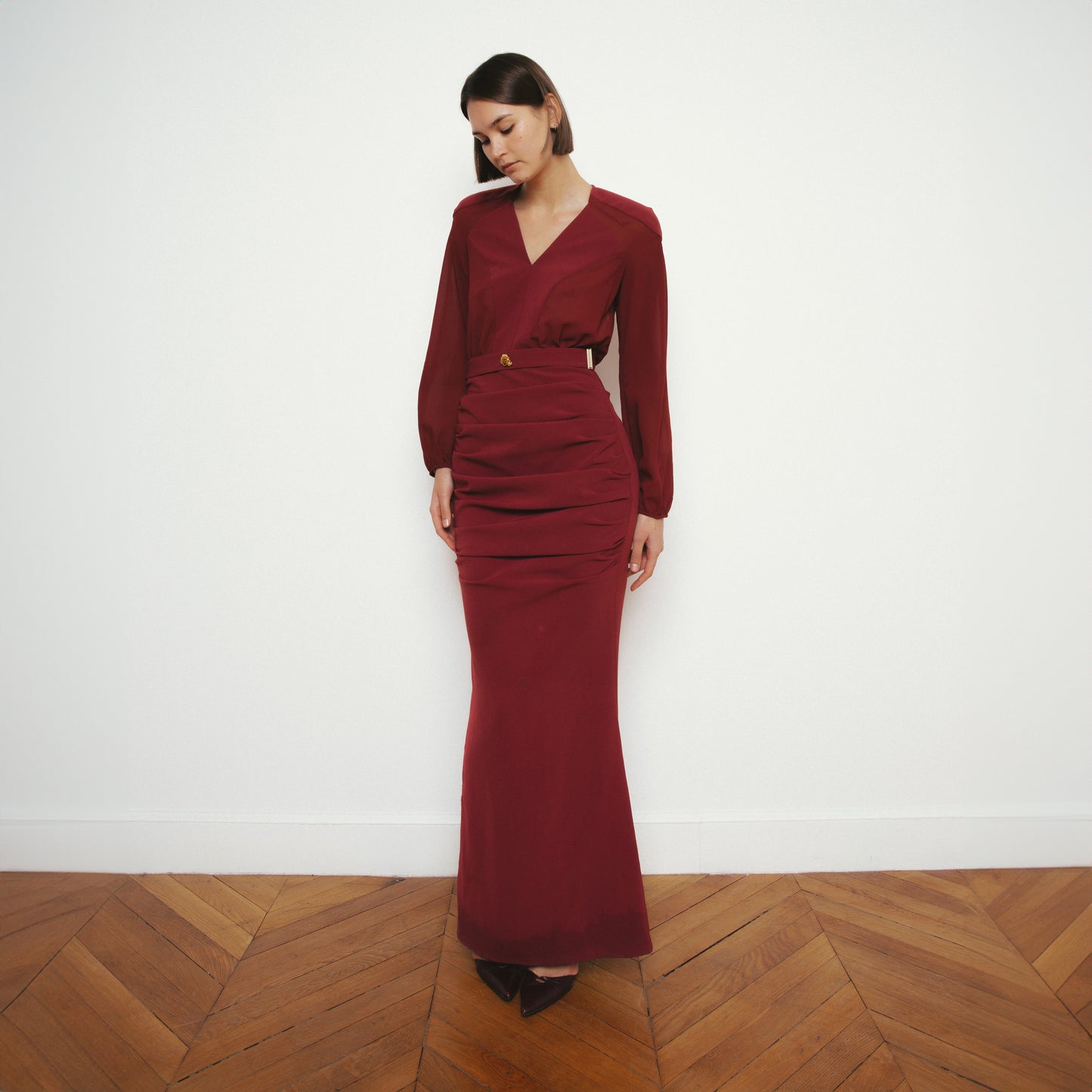 Elisabetta Franchi burgundi dress